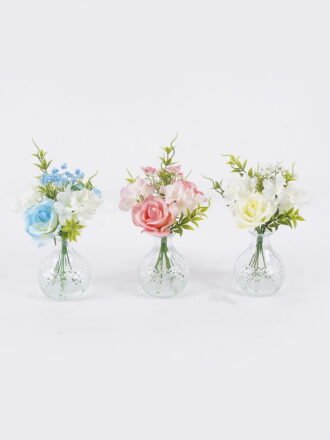 Artificial Flower 13*12*21cm Rose Hydrangea in glass ware GS-16826001-P1 2026Jul 3,000+ sqm showroom with thousands of artificial flowers, plants & trees ready for global sourcing.