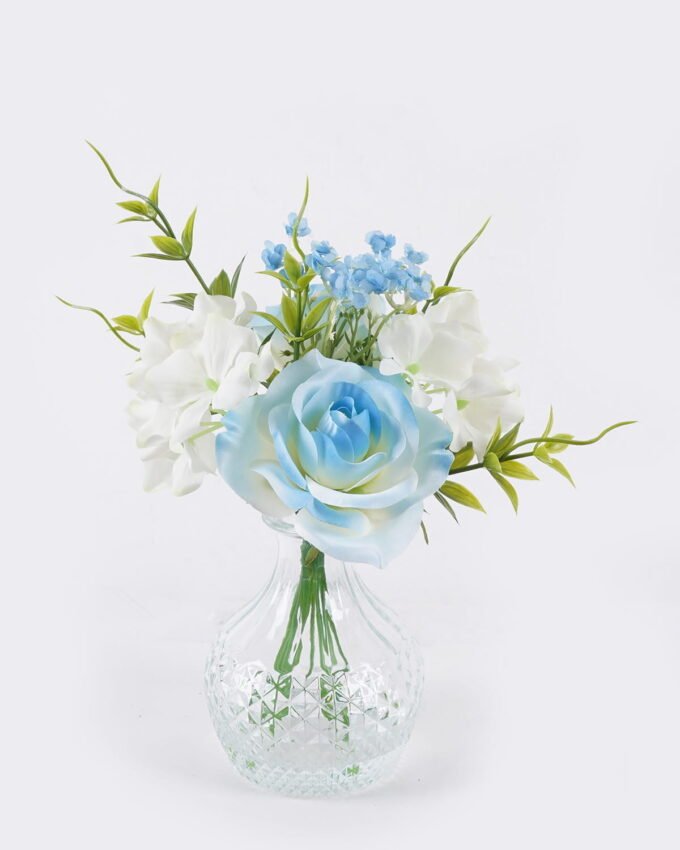 Artificial Flower 13*12*21cm Rose Hydrangea in glass ware GS-16826001 2026Jul 3,000+ sqm showroom with thousands of artificial flowers, plants & trees ready for global sourcing.