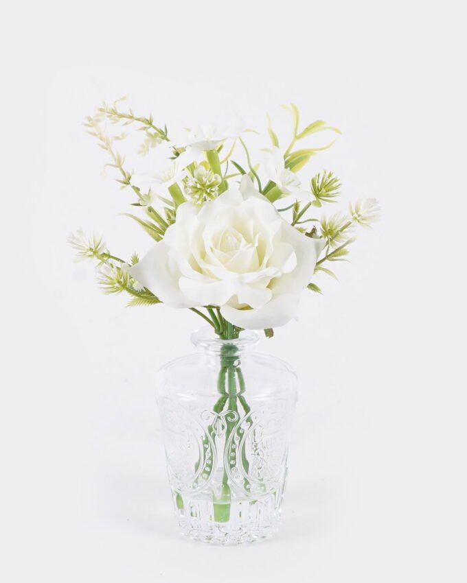 Artificial Flower 12*11*22cm Rose in glass ware GS-16826007 2026Jul 3,000+ sqm showroom with thousands of artificial flowers, plants & trees ready for global sourcing.