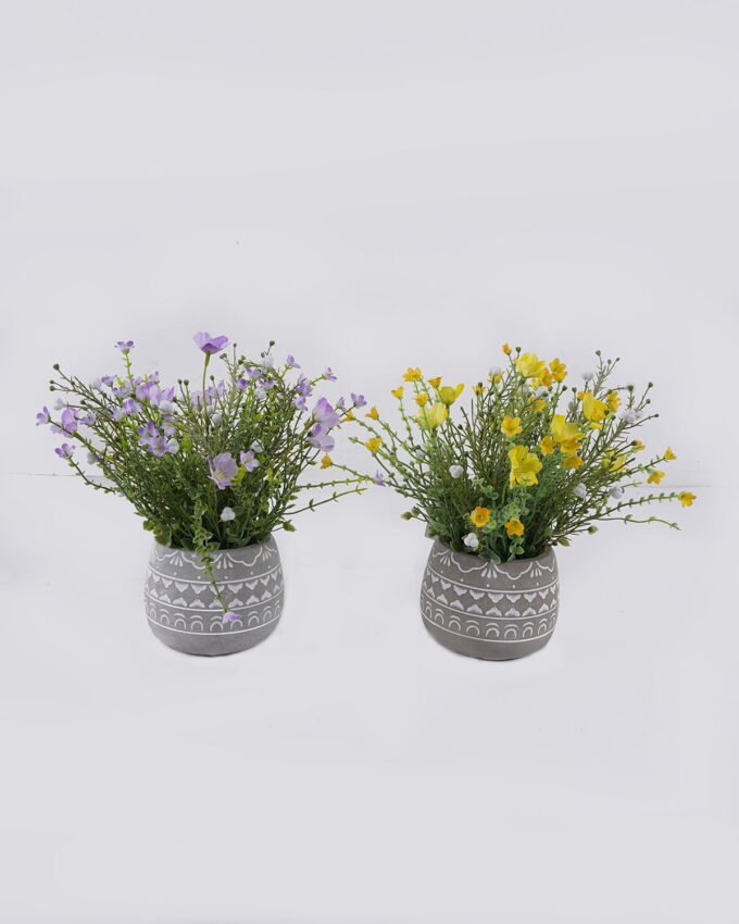 Artificial Flower 28*28*28cm Wild flower in Cement pot GS-03326112 2026Jun 3,000+ sqm showroom with thousands of artificial flowers, plants & trees ready for global sourcing.