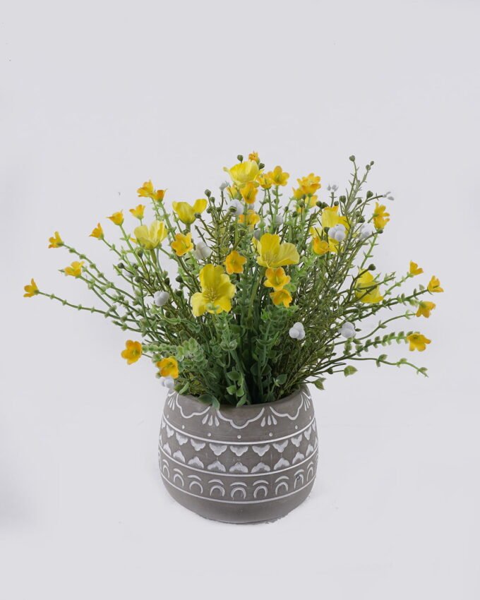 Artificial Flower 28*28*28cm Wild flower in Cement pot GS-03326112 2026Jun 3,000+ sqm showroom with thousands of artificial flowers, plants & trees ready for global sourcing.