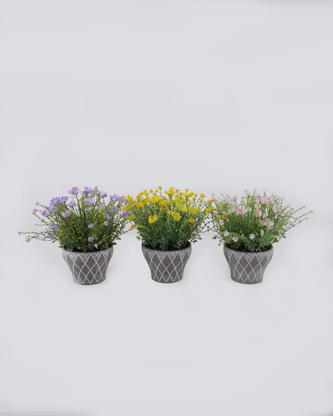 Artificial Flower 32*32*30cm Wild flower in Cement pot GS-03326113 2026Jun 3,000+ sqm showroom with thousands of artificial flowers, plants & trees ready for global sourcing.