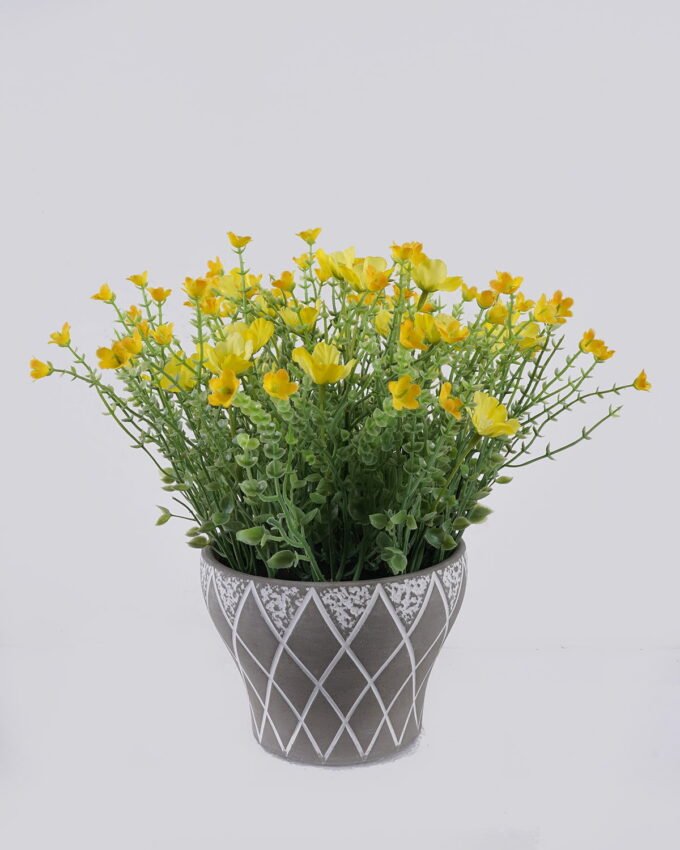 Artificial Flower Wild flower in Cement pot GS-03326113_3 Artificial Flower 32*32*30cm Wild flower in Cement pot GS-03326113 2026Jun 3,000+ sqm showroom with thousands of artificial flowers, plants & trees ready for global sourcing.