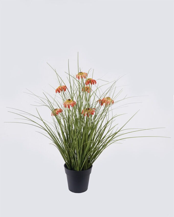 Artificial Grass 40*40*42cm Echinacea PVC Grass in PP pot GS-03326084-O1 2026Jun 3,000+ sqm showroom with thousands of artificial flowers, plants & trees ready for global sourcing.