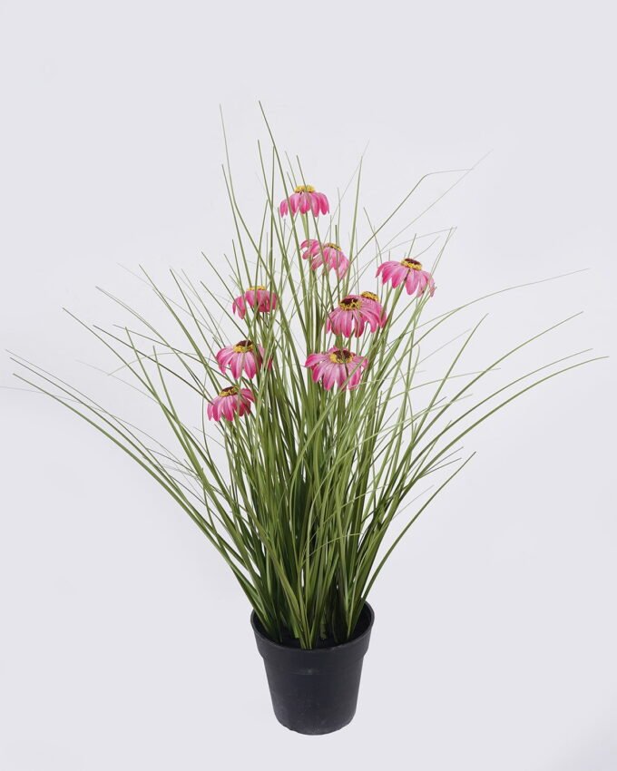 Artificial Grass 40*40*42cm Echinacea PVC Grass in PP pot GS-03326084-P2 2026Jun 3,000+ sqm showroom with thousands of artificial flowers, plants & trees ready for global sourcing.