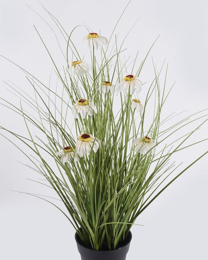Artificial Grass 40*40*42cm Echinacea PVC Grass in PP pot GS-03326084-W2 2026Jun 3,000+ sqm showroom with thousands of artificial flowers, plants & trees ready for global sourcing.