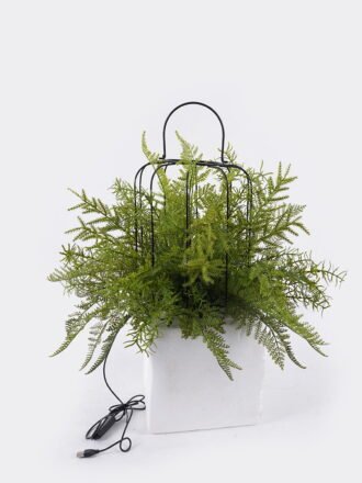 Artificial Fern Plant Mixed Fern Leaves with Birdcage Frame Potted Greenery GS-48126002 2026Aug 3,000+ sqm showroom with thousands of artificial flowers, plants & trees ready for global sourcing.