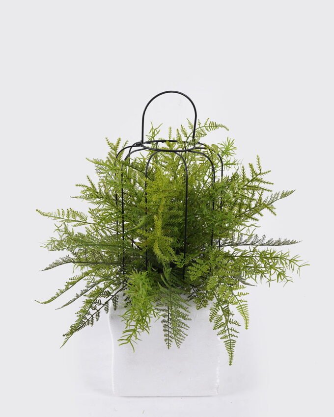 Artificial Fern Plant Mixed Fern Leaves with Birdcage Frame Potted Greenery GS-48126002 2026Aug 3,000+ sqm showroom with thousands of artificial flowers, plants & trees ready for global sourcing.