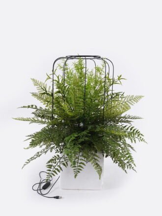 Artificial Fern Plant Mixed Fern Leaves with Large Birdcage Frame Potted Greenery GS-48126006 2026Aug 3,000+ sqm showroom with thousands of artificial flowers, plants & trees ready for global sourcing.