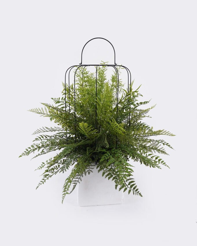 Artificial Fern Plant Mixed Fern Leaves with Large Birdcage Frame Potted Greenery GS-48126006 2026Aug 3,000+ sqm showroom with thousands of artificial flowers, plants & trees ready for global sourcing.
