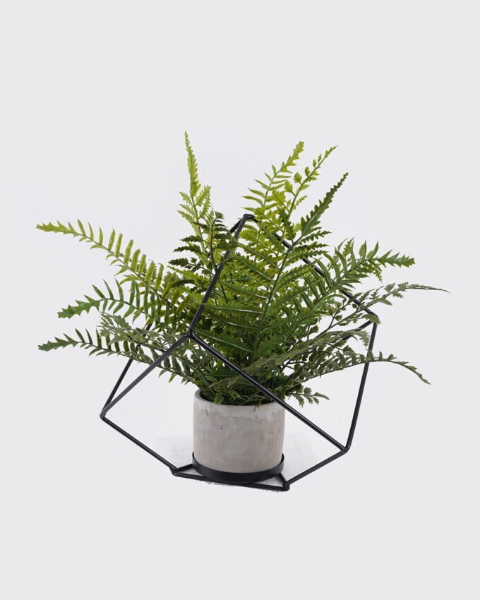 Artificial Fern Plant Mixed Fern Leaves with Square Iron Frame Potted Greenery GS-48126003-UV 2026Aug 3,000+ sqm showroom with thousands of artificial flowers, plants & trees ready for global sourcing.