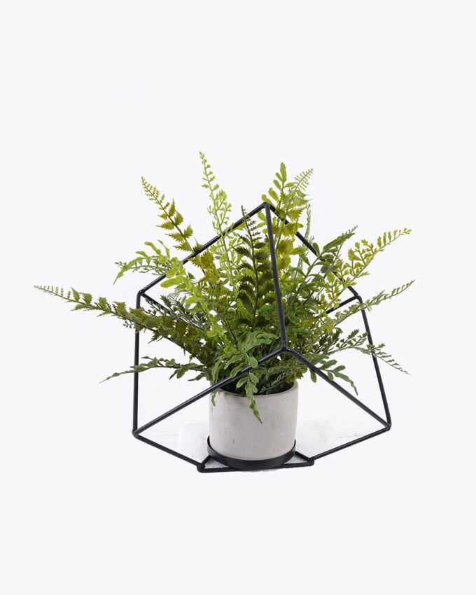 Artificial Fern Plant Mixed Fern Leaves with Square Iron Frame Potted Greenery GS-48126004-UV 2026Aug 3,000+ sqm showroom with thousands of artificial flowers, plants & trees ready for global sourcing.