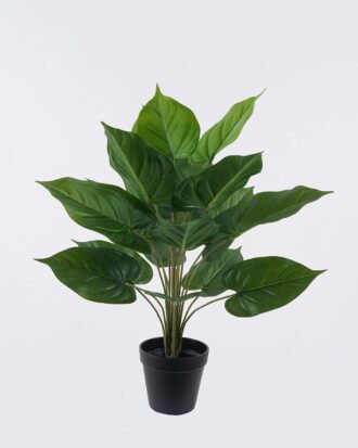 Artificial Table Plants 36*36*55cm Red palm Leaf  in PP pot/18 lvs GS-35326016 2026Jul 3,000+ sqm showroom with thousands of artificial flowers, plants & trees ready for global sourcing.